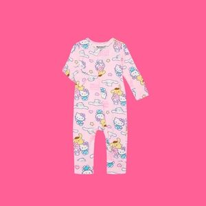 Hello Kitty & Friends: Long Sleeve Bodysuit with Zipper - Baby (0-3 M) - Pink